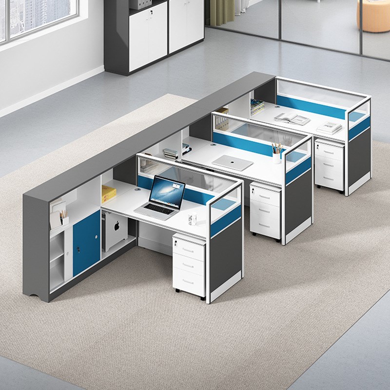 哇噢办公室职员办公桌带午休床电脑桌子财务室屏风工作位隔断卡座