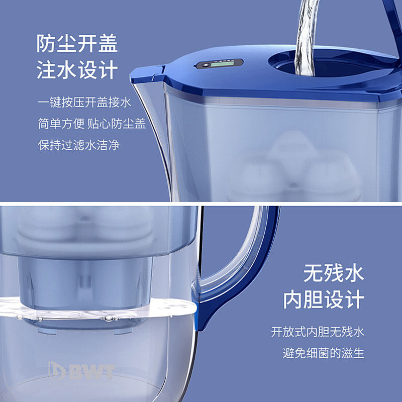 德国倍世BWT净水壶家用过滤水壶进口滤芯厨房净水器T4L容量1壶7芯