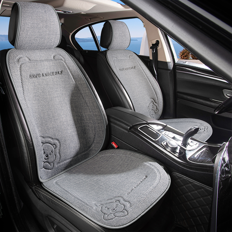 汽车坐垫四季通用亚麻荣放卡罗拉座椅套朗逸迈腾宝来英朗半包座垫