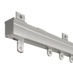 窗帘轨道顶装侧装伸缩滑轮滑轨滑道直轨导轨双轨静音窗.帘盒窗帘