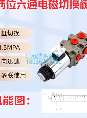 SVV09HSjV09两位六通电磁换向阀油缸切换阀怪手农机属具油缸切
