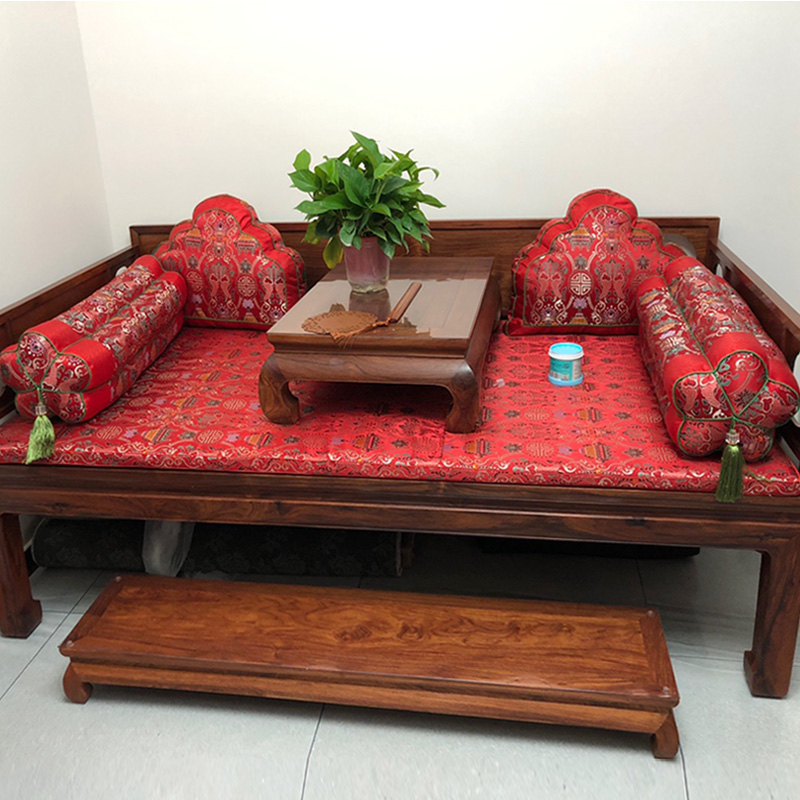 实木红木沙发垫带靠背如意枕头加厚坐垫四季通用中式古典罗汉床垫