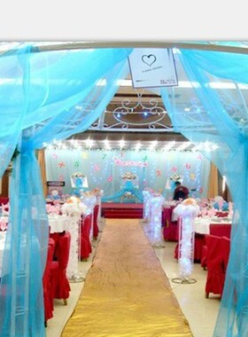 婚庆装饰纱幔布 玻璃纱水晶纱面料雪纱硬纱纱缦布Q料整卷100米包