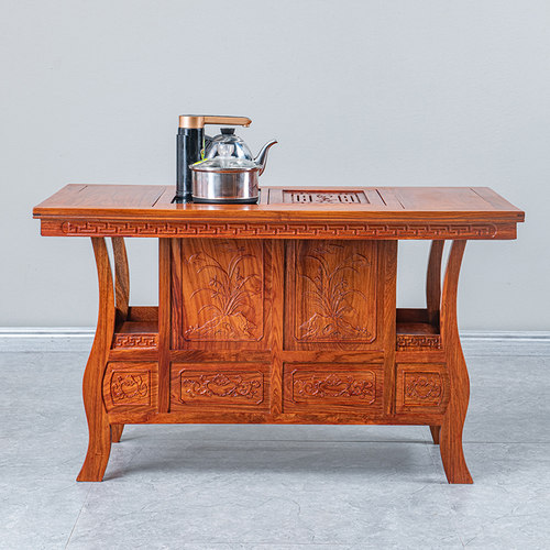 红木家俱花梨木茶桌实木中式刺蝟紫檀阳台小户型R茶艺桌家用泡茶