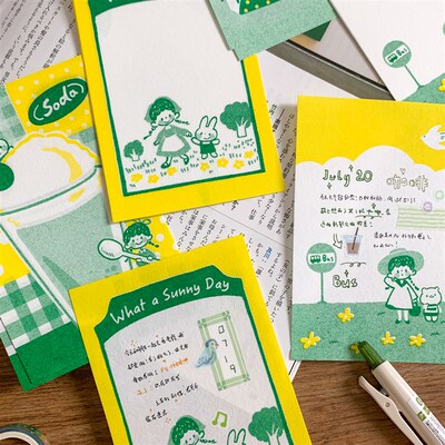 卓大王便签纸素材RISO覆古高档特种纸M5A7N替芯内页双色手帐装饰y