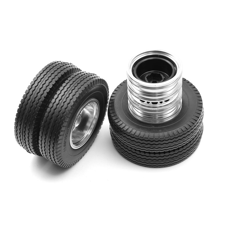 模型车1/14田宫Tamiya拖头 CNC金属轮毂 胎皮 泥头后轮 一对装