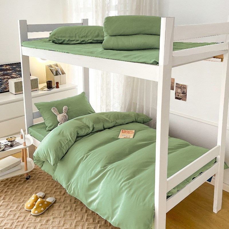 秋冬宿舍六件套上下铺一整套单人套装纯色磨毛被套床上用品三件套