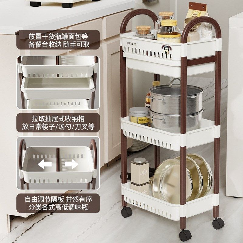 定制孙小美收纳置物架小推车多层桌边客厅卧室厨房教室书架收纳