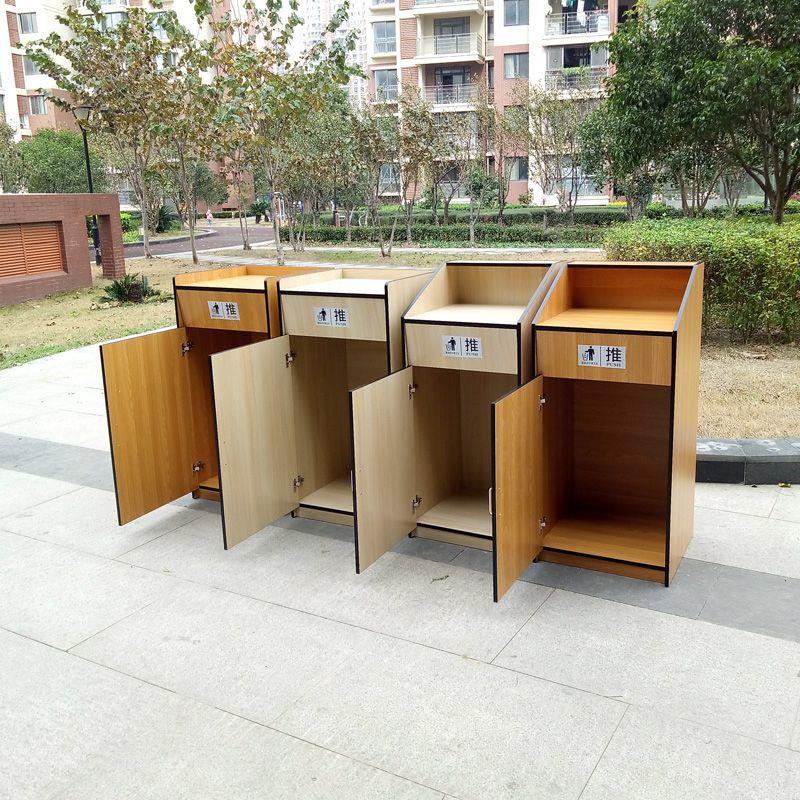 木制一体柜式垃圾桶餐饮网咖置物隐藏式收纳柜快餐店立式垃圾柜