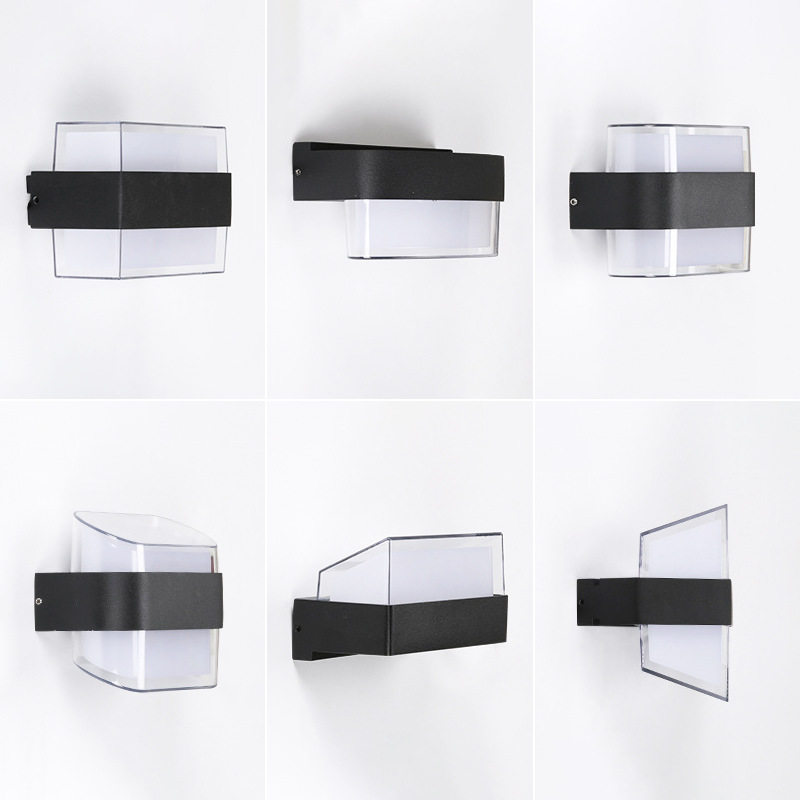 现代简约壁灯方形户外楼梯过道防水亚克力创意外墙灯庭院阳台壁灯