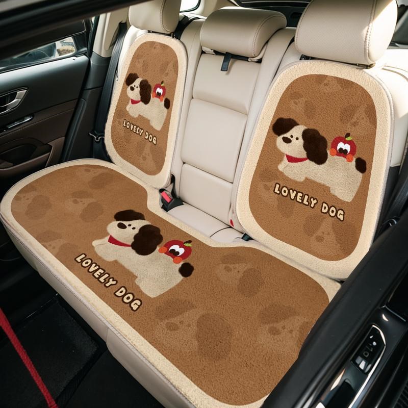 优选汽车坐垫秋冬季仿羊绒腊肠狗卡爱卡通车内座椅坐垫保暖短毛绒