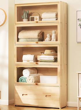 优选实木收纳柜子置物柜家用零食抽屉式宝宝婴儿童衣柜整理架多层