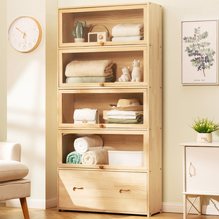 优选实木收纳柜子置物柜家用零食抽屉式宝宝婴儿童衣柜整理架多层
