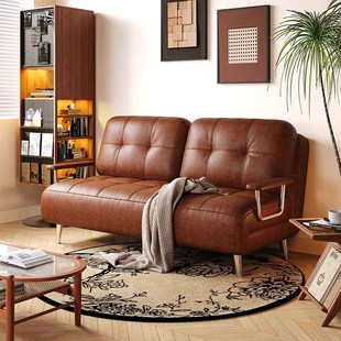 优选沙发床中古风一体两用2025新款单双人可以长期睡的懒人卧室小