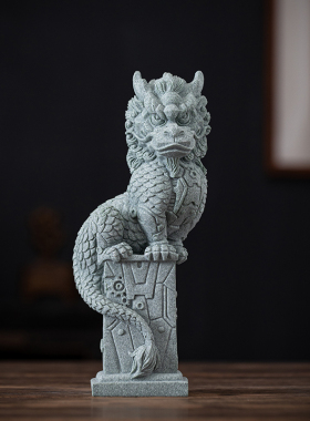 优选青砂石龙摆件2024龙年新年创意鱼缸造景家居客厅办公室桌面装