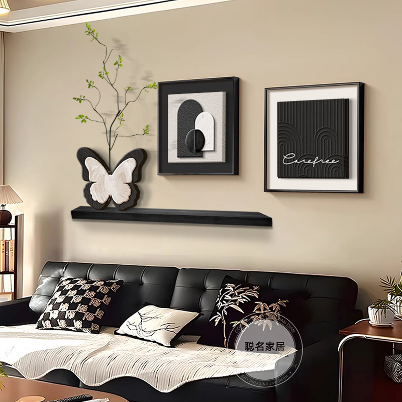 优选立体实物黑白客厅装饰画高级感极简组合画高档大气沙发背景墙