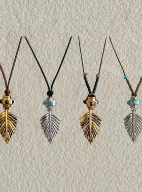 新款摇曳棕榈长项链秋冬复古