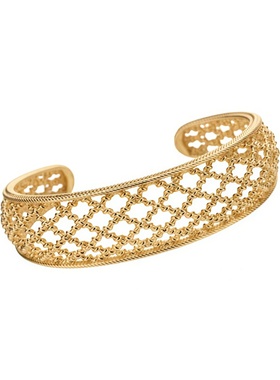 镂空网格纹素圈手镯轻奢女