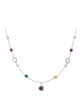 珍珠项链颈链虎眼石满天星设计