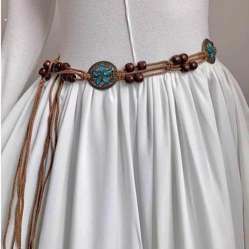 编织腰带女覆古腰带民族风腰带波西米亚百搭小众高级感装饰配裙子
