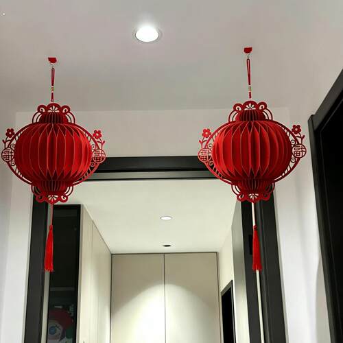 新年灯笼挂饰红色过年装饰挂件马年氛围布置玄关客厅场景2026新款