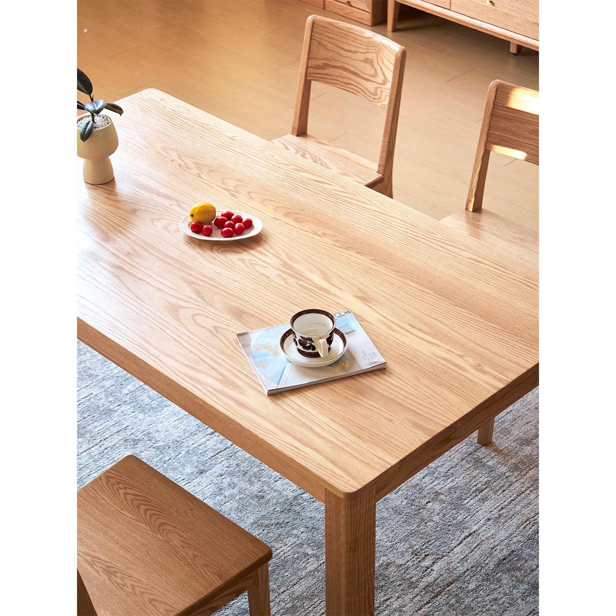 所有实木餐桌大餐桌餐桌现代简单的小公寓家庭餐桌和椅子橡木家具