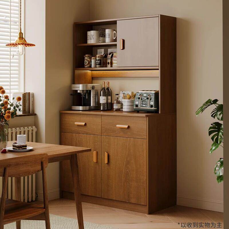 餐柜靠墙一体整体整体橱柜现代简约客厅收纳柜彷实木轻奢酒柜置物