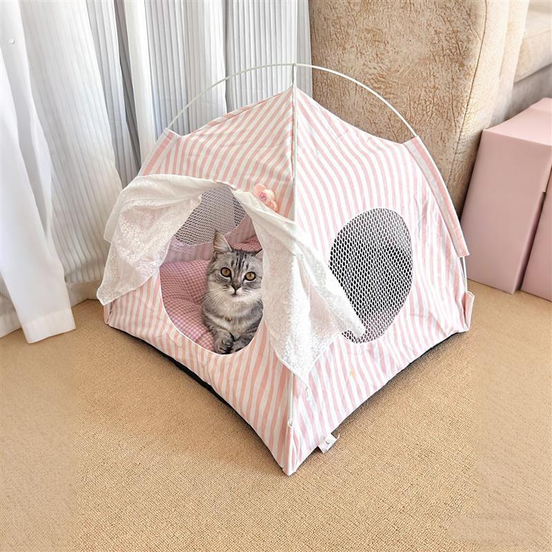 猫帐篷夏季透气半封闭猫咪睡窝可拆洗四季通用狗狗降温凉感宠物房