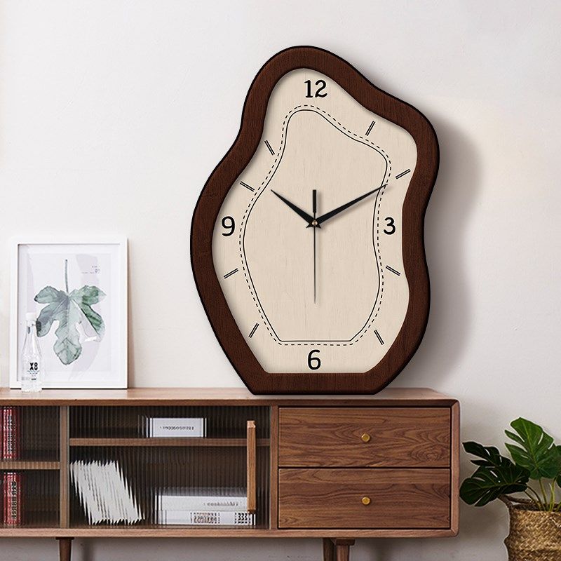 新中式挂钟客厅静音艺术时钟原木中古风桌面钟表新款复古装饰座钟,家居饰品,挂钟,淘宝优惠券,粉丝福利购,淘宝优惠卷