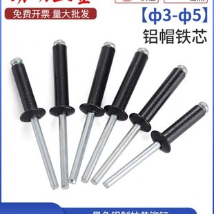 潢钉 铝拉钉 黑色铝制抽芯铆钉开口型拉铆钉 烤漆装 3.2