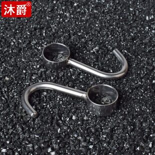 304不锈钢套管挂钩穿管钩置物架活动圆圈钩子扁S吊钩厨房挂杆单钩