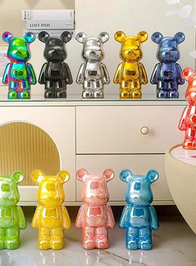 陶瓷存钱罐暴力熊酒柜装饰品摆件现代轻奢客厅家居电视柜玄关客厅