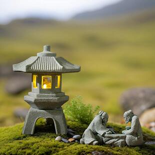 微景观石灯笼摆件中式禅意茶室造景装饰品创意桌面摆设小摆件
