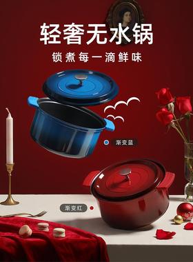 NORBERT.W微压珐琅锅家用炖锅炖盅汤锅焖烧锅不粘锅电磁炉闷煮锅