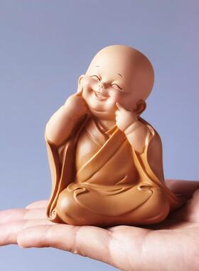 沙弥小和尚摆件古风禅意弥勒佛少林景区佛像客厅桌面装饰品送礼物