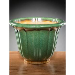 名家慕古新款金兔秦夕洪海鼠釉蓝釉绿釉传统明清民国宜兴紫砂花盆