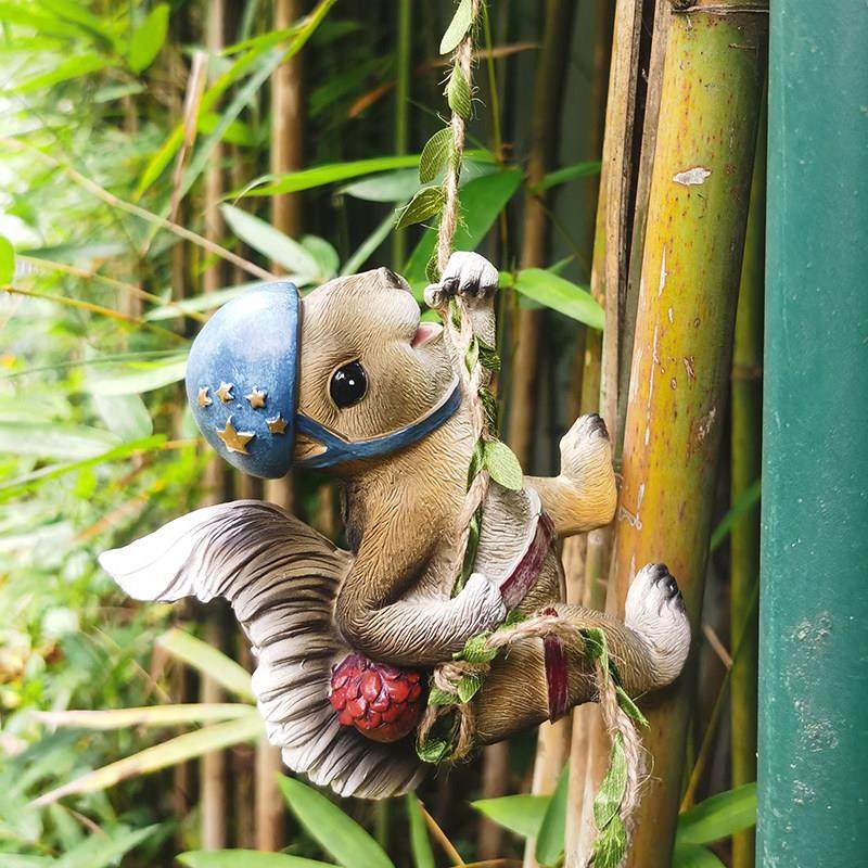 户外花园摆件盆挂松鼠攀爬树上阳台庭院民宿幼儿园装饰壁造景挂件,家居饰品,户外/庭院摆件,淘宝优惠券,粉丝福利购,淘宝优惠卷