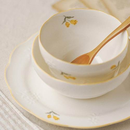 出口欧式复古青花描金系列骨瓷高脚小碗 轻奢甜品小碗 小汤碗饭碗