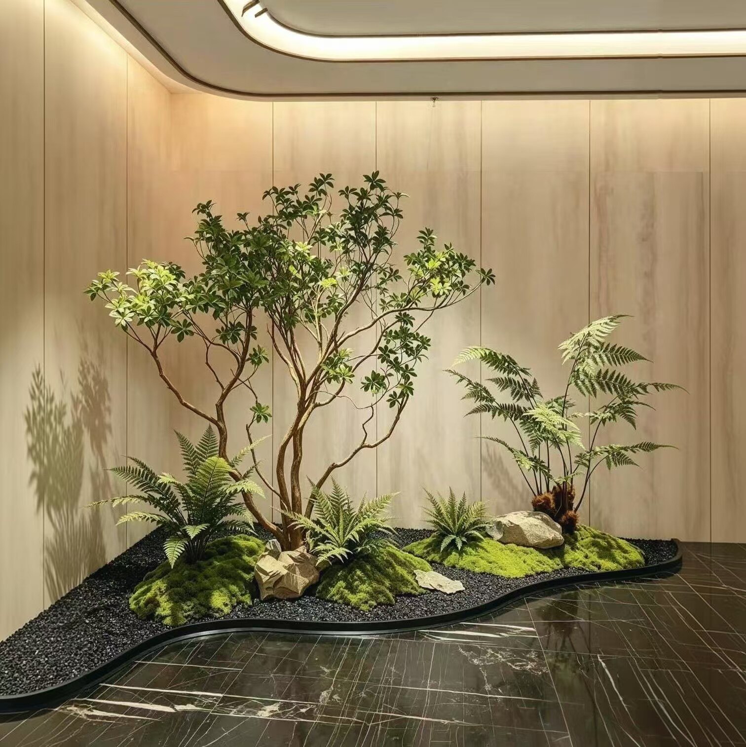 仿真马醉木室内橱窗绿植造景