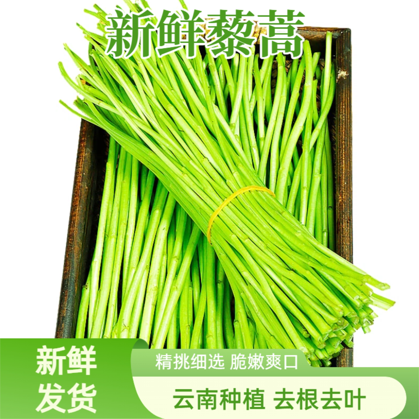 新鲜芦蒿藜蒿去叶炒腊肉