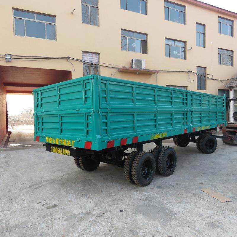 厂家供应大型液压翻斗拖车箱式重型牵引工具车载重全挂高栏拖车