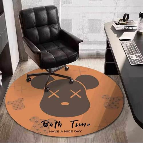 电竞椅防磨地垫防滑底水晶绒地毯防刮伤地板静音升级防滑圆形地垫