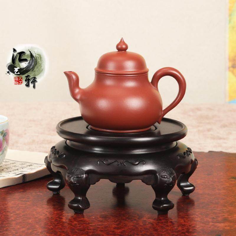 紫光檀可旋转虎脚仿古圆形盆景茶壶摆件底座鱼缸铜葫芦香炉花托架,家居饰品,木雕,淘宝优惠券,粉丝福利购,淘宝优惠卷