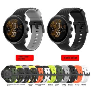 Suunto 7 D5 Suunto 9Spartan运动手表黑色双色硅胶表带24圈