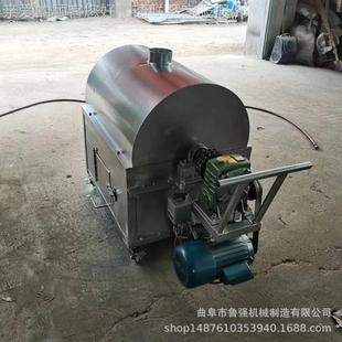 机100斤厂滚筒麻炒锅 板栗花生芝翻炒 大型炒黄AJK豆滚筒烘干机家