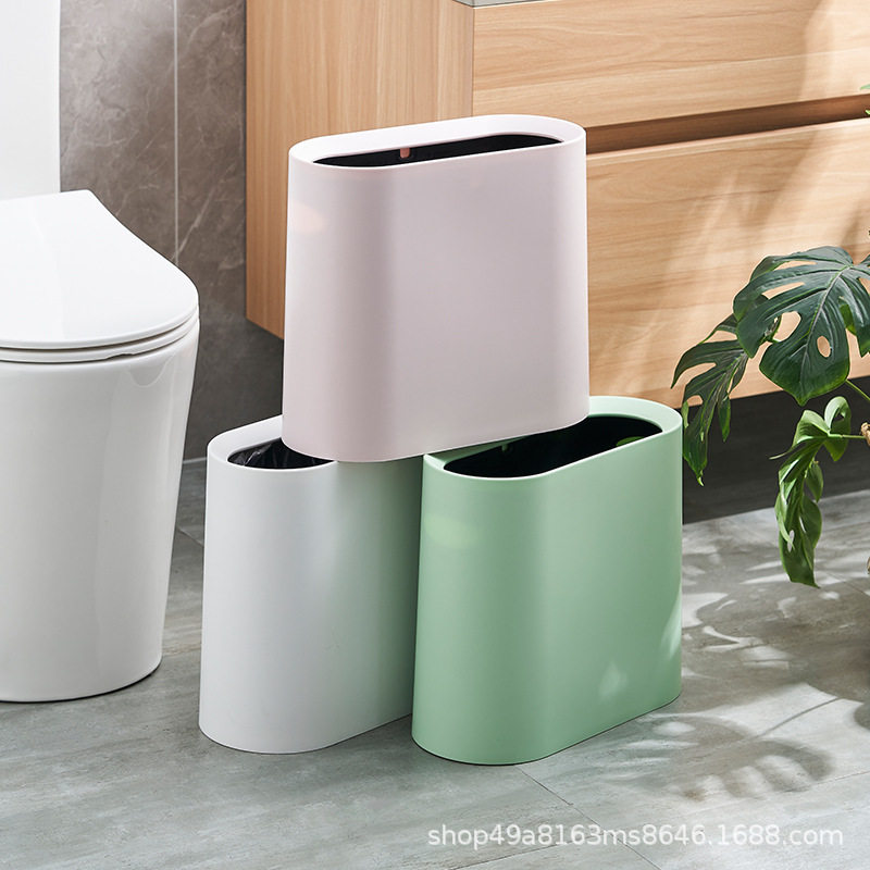 北欧窄缝垃圾桶家用客厅简约卫生间垃圾桶厕所厨房无盖夹缝纸篓