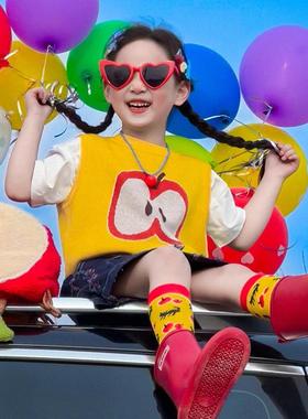 儿童爱心太阳镜墨镜旅游户外防晒眼镜宝贝拍照道具男女童潮酷配饰