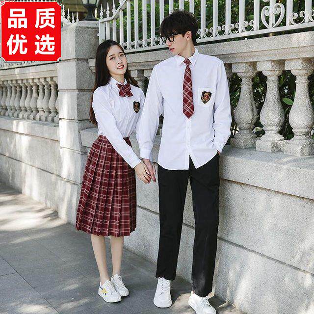 制服毕业百褶裙款班高中学生风日系风春秋套装运动会JK学院英伦