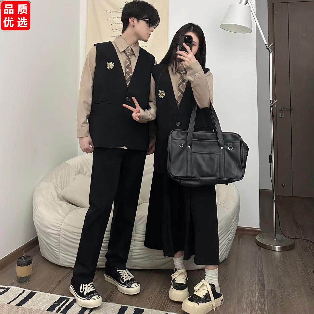韩版毕业班服长裙套装日