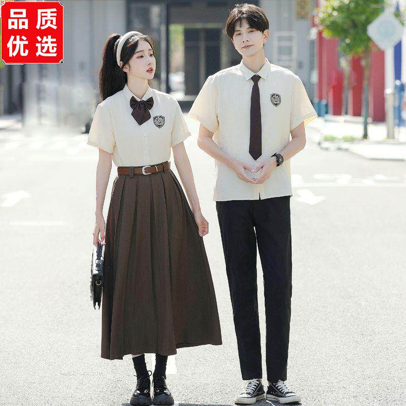班服初中生夏季衬衫英伦